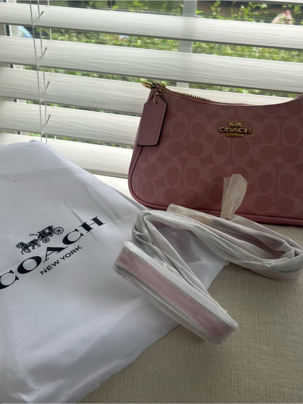 & Other Stories Pink Signature Canvas Shoulder Bag